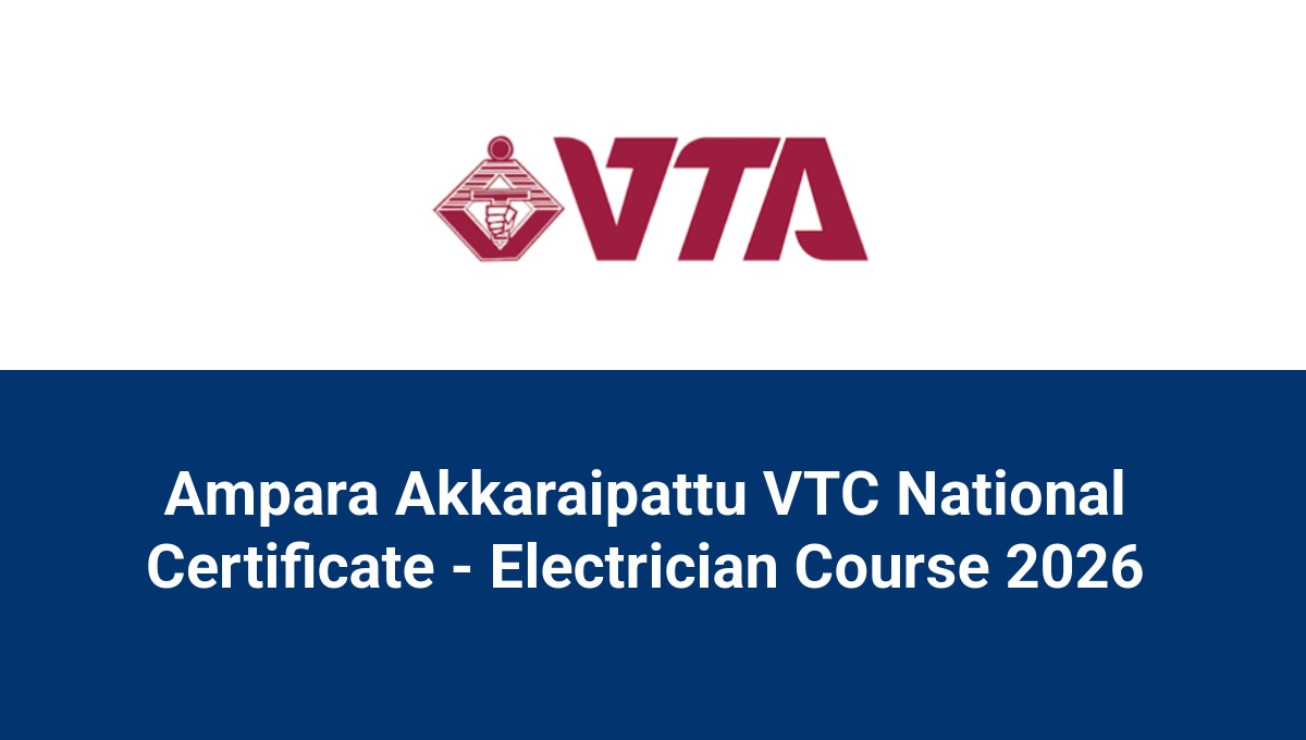 Ampara Akkaraipattu VTC National Certificate - Electrician Course 2026