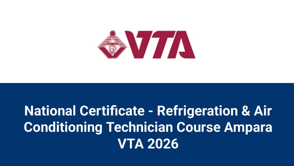 National Certificate - Refrigeration & Air Conditioning Technician Course Ampara VTA 2026